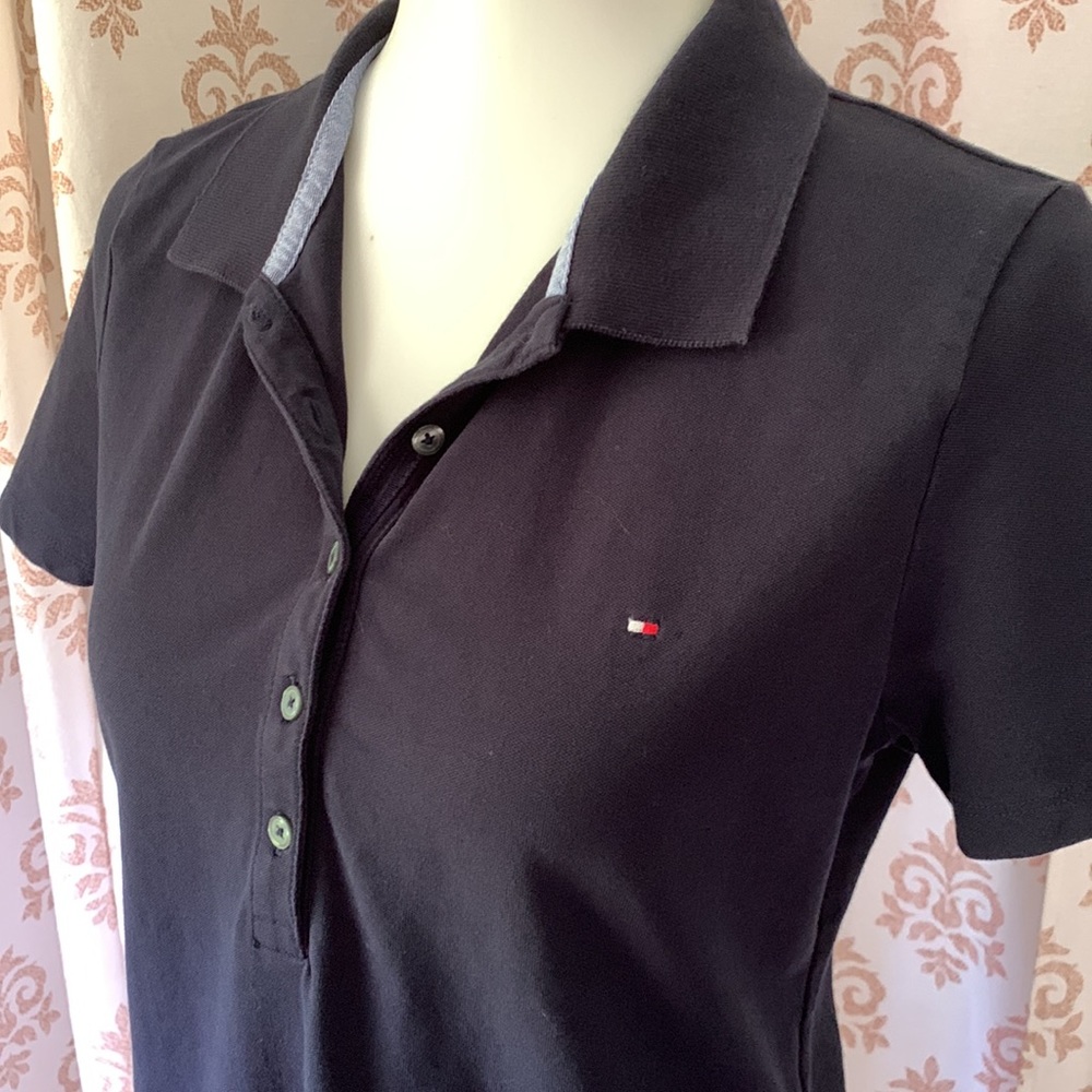 Tommy Hilfiger ladies classic navy blue polo shirt M